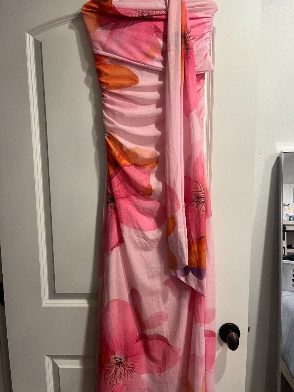 Strapless with scarf vacation dress